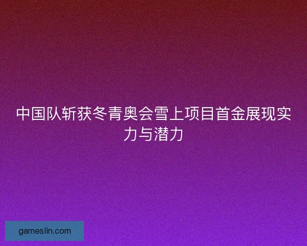 中国队斩获冬青奥会雪上项目首金展现实力与潜力 中国队斩获冬青奥会雪上项目首金展现实力与潜力